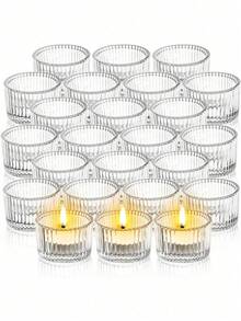 Mini Glass Candle Holder Set - multicolor - View 2