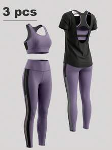 Velisys Velisys 3pcs Softness & Lightweight Sports Set Workout Women Set - Multicolor - View 2