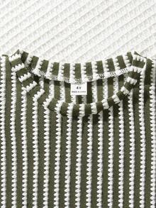 SHEIN 小男孩可愛活力海星裝飾T恤短褲套裝，適合休閒、日常外出、度假、上學 - 綠色 - 查看 5