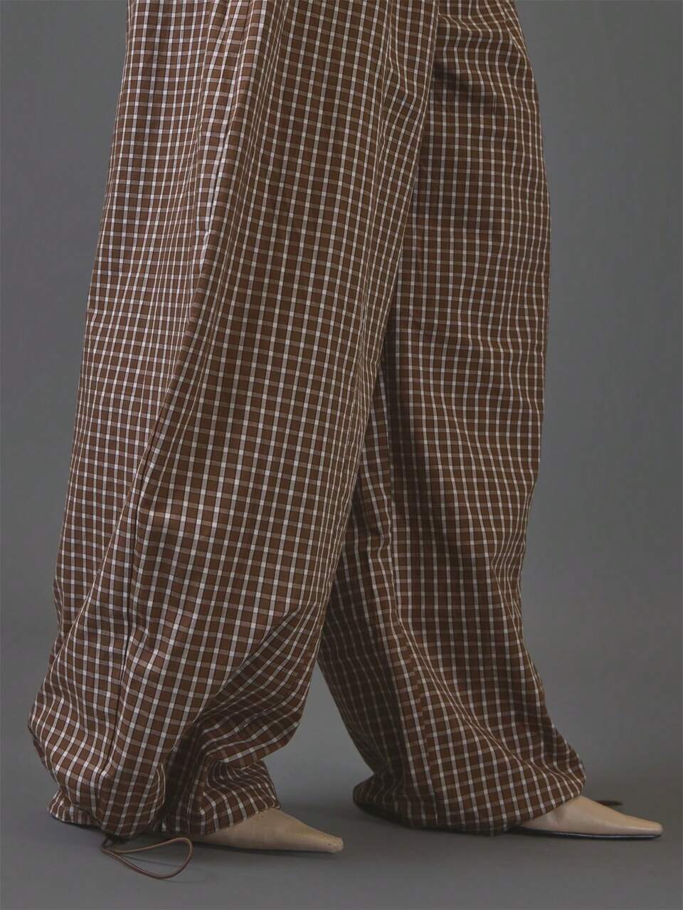 Brown Check Print Balloon Fit Trouser Pants Winter Fall Autumn Casual Top Day Outfit Comfy Outfit Cool