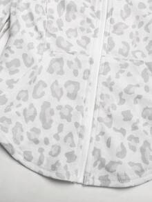 SHEIN 青少年女孩時尚休閒連帽外套與直筒長褲套裝 - 淺灰色 - 查看 7