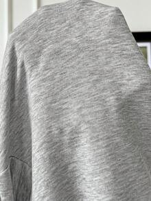 SHEIN 孕婦抽繩腰心形圖案休閒日常穿著長褲 秋季 - 灰色 - 查看 8