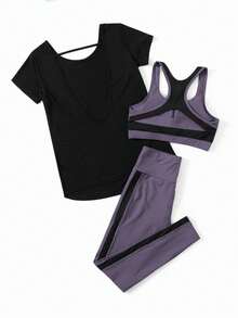 Velisys Velisys 3pcs Softness & Lightweight Sports Set Workout Women Set - Multicolor - View 4