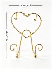 Cirelle 1PC/2PCS Iron Wrought Twist Wire Cup Holder, Golden Heart Shaped Coffee Mug Display Stand, Decorative Tabletop Cup And Saucer Storage Rack, Household Organizer For Afternoon Tea, Kitchen Counter, Dining Table, Living Room, Cafe Home Table Decor - Multicolor - View 15