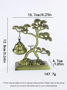 A Small Tree Incense Burner, Alloy Material, 14.2cm High, 12.5cm Wide, Traditional Chinese Style, Exquisite Workmanship, Can Light Incense Sticks And Coils, Suitable For Yoga Studios, Camping, Gardens, Courtyards, Classic Candlelight Dinner Props - Bronze - View 4