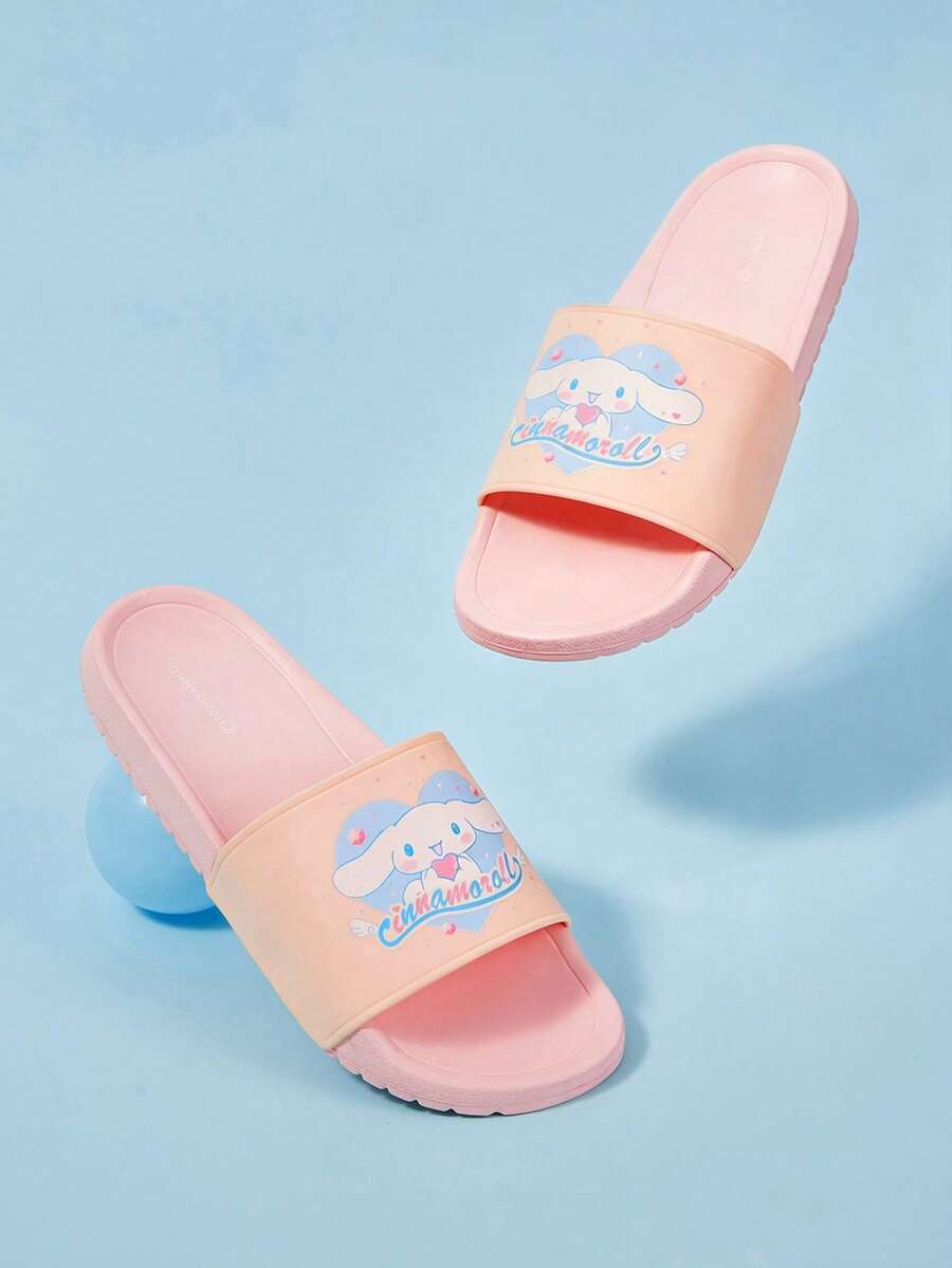 HELLO KITTY AND FRIENDS | SHEIN Ladies Slippers Girly Style, Cute Cartoon Slippers - Baby Pink - View 1
