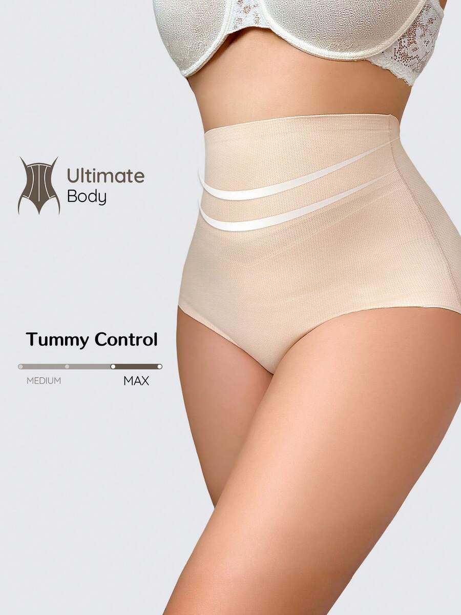 SHAPORA Women's Plus Size Seamless High Waist Tummy Control Shaping Panties, Double Layer Strong Compression Butt Lifting Shaping Bottoms, 1pc Summer Sexy