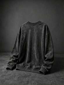 Sport MetroGents Men's Spider Print Long Sleeve Loose Fit Sports Sweatshirt, Gym - Black - View 2