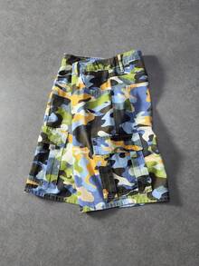 ROMWE MEN Street Life Men's Camouflage Pocket Button Casual Daily Travel Denim Shorts - Multicolor - View 7