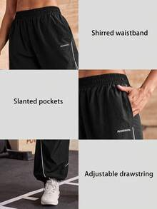 Powerista Women's Summer Gym And Workout Athletic Black And Write Color Break Sport Trim Pants– With Breathable Fabric Suitable For Fitness Wear - Black and White - View 5