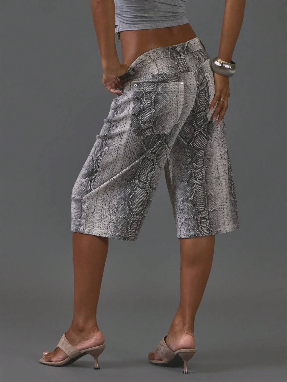 Snake Print Matte Jorts Shorts Winter Casual Day Outfit Comfy Outfit Cool