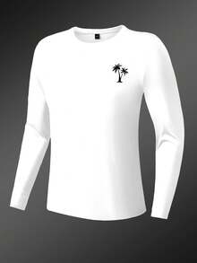 Manfinity KASUA Men's Simple Casual Surfing T-Shirt, Fashion & Everyday Wear, Hawaiian, Holiday - White - View 1