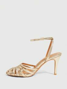 CUCCOO SZL Golden Strap Women's Fashion High Heel Sandals - Gold - View 4