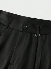 ESTAVOR Men's Solid Color Pleated Casual Versatile Daily Travel Long Pants - Black - View 5