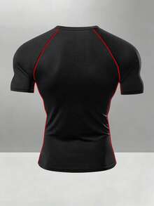 Gym Rark Men's Short Sleeve T-Shirt And Long Pants Sports Set - Black - View 2