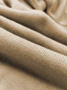 EMERY ROSE Women's Casual Solid Color Scoop Neck Knit Sweater, Autumn/Winter - Camel - View 5