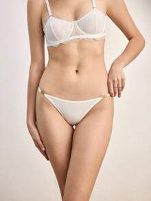 Ocili 5条/包 女士性感金属链条装饰纯色低腰丁字裤 - 彩色 - 查看 12