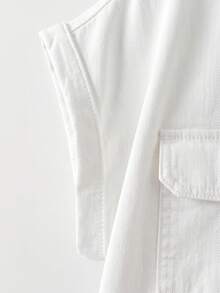 EMERY ROSE EMERY ROSE Women's Summer Casual White Denim Top - White - View 3