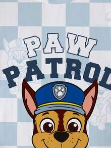 SHEIN | PAW Patrol 男童休闲格子卡通狗字母印花圆领短袖T恤，夏季 - 白色 - 查看 4