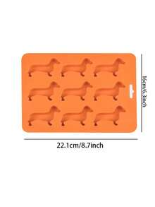 Joivida Dachshund Dog Silicone Ice Cube Tray, Cute Dog Shaped Ice Mold, Flexible Easy-Release Silicone Mold For Cocktail, Iced Coffee, Chocolate, Candy & Baking - Orange - View 5