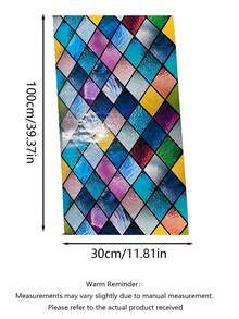 1 Roll Retro Diamond Window Decorative Privacy Film, Rainbow Grid Pattern, Non-Adhesive UV Blocking Static Cling Window Film, Suitable For Home Decor - multicolor - View 14