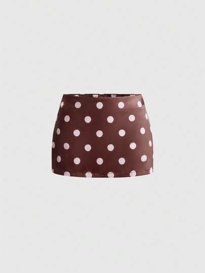 Autumn/Winter Light Lolita Kawaii Coralie Sweetheart Pink Polka Dot Pop Art Print Women's Skirt