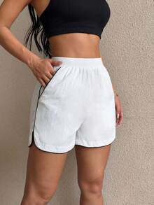 Dewbera Dewbera Women's Lightweight Sports Shorts, Comfortable For Fitness, Yoga And Multi-Scenario Wear - White - View 3