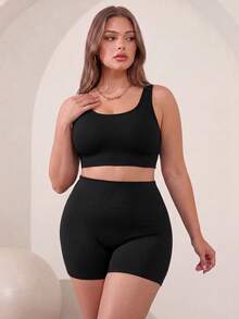 Velisys Velisys 2 Pieces Plus Size Women's Everyday Fitness Multi-Functional Sports Shorts Cycling Shorts - Multicolor - View 8