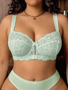 Divavoom Sujetador con aros de encaje talla grande, 1 pieza - verde menta - Ver 1