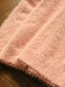 MOTF PREMIUM WOMEN SOLID FLUFFY KNIT SWEATER & FAUX PEARLS MERMAID SKIRT SET - Pink - View 9