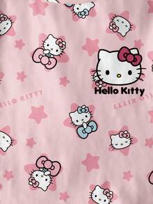 HELLO KITTY AND FRIENDS | SHEIN 少女可爱卡通星星字母印花短袖T恤，休闲日常通勤 - 白色 - 查看 5