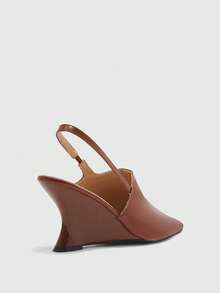 CUCCOO BIZCHIC Minimalist Style, Black Pointed Wedge Heel Shoes, Closed Toe Elegant Shoes, Versatile Commuter Women's Shoes Fall Shoes - Brown - View 3