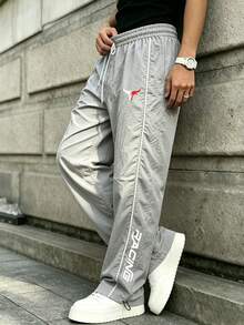 Sport MetroGents Celana Panjang Olahraga Pria dengan Motif Huruf - Dark Grey - View 3