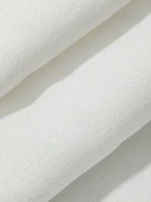 Dazy Plus Solid Color Casual Fitted Collar Short Length Fun Commuter White Long Sleeve Shirt Fall - White - View 4