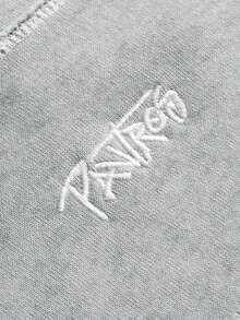 PAVTROS Men's Letter Embroidered Pattern Hooded Casual Everyday Sweatshirt - Grey - View 2