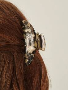 MOTF PREMIUM SEMI-CIRCULAR DARK BROWN OIL PAINTING MICRO-INLAID RHINESTONE ASYMMETRICAL RHINESTONE ELEGANT HAIR CLIP (ASYMMETRICAL PATTERN) - dark brown - View 8