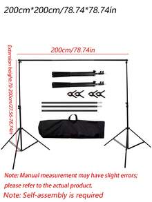 1 Set Adjustable Photography Backdrop Stand Kit, 2 Tripods With Crossbar & 4 Clips, Multiple Size Options, Heavy‑Duty Background Support For Photo Studio, Party, Banquet, Wedding, Holiday & Indoor‑Outdoor Event Decor Supplies - View 8