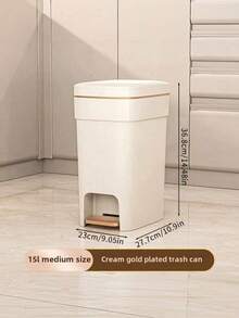 Modern Pedal Trash Can With Lid, Large Capacity Soft Close Design, Odor-Sealed Dustbin For Living Room, Kitchen & Bedroom, Stylish Household Waste Disposal Container - multicolor - View 6