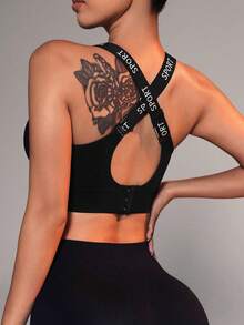 SHEIN 2件組女款無縫字母印花休閒日常運動內衣 - 彩色 - 查看 3