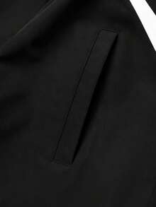 PAVTROS Jaket Berkerudung Patchwork Techwear Hitam & Putih, Desain Street Sports, Jaket Kasual Multifungsi untuk Pria - Hitam - View 6