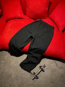 Gym Rark Pantalones deportivos largos para hombre con estampado de letras y cintura con cordón - Negro - Ver 2