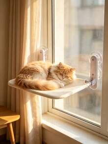 Wall-Mounted Cat Hammock, Indoor Cat Wall Furniture, Sturdy And Durable Solid Wood Material, Stable Cat Wall Shelves For Climbing And Resting, Easy To Assemble - Apricot - View 6