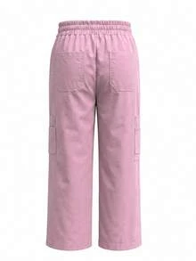 TaskEZ Pink 8-Pocket Convenient Straight Leg Minimalist Elegant Scrub Pants - Pink - View 5