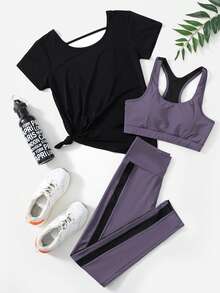 Velisys Velisys 3pcs Softness & Lightweight Sports Set Workout Women Set - Multicolor - View 3