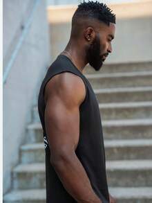 thenoahjr thenoahjr Men's Casual Skeleton & Letter Print Tank Top, Summer, For Halloween - Black - View 5