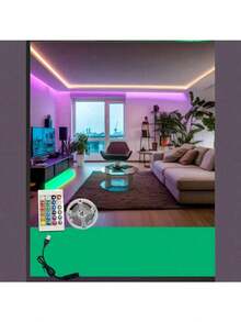 RGB LED Strip Light, Remote Control, Can Adjust Color And Brightness, The Length Can Be Cut, Very Easy To Install, Suitable For Home Interior Decoration, Festival Atmosphere Light, Party Atmosphere Light, Fun Light - Multicolor - View 6