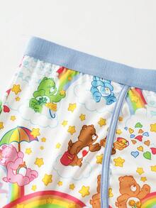 SHEIN X Care Bears Set Bra Kamisol Wanita Ukuran Besar dengan Hiasan Pita - Blue and White - View 3