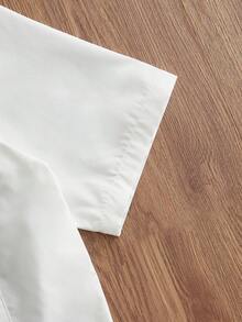SWAVVY 男士夏季休閒領結裝飾襯衫 - 白色 - 查看 4