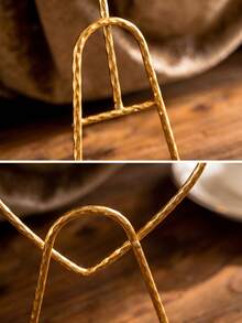 Cirelle 1PC/2PCS Iron Wrought Twist Wire Cup Holder, Golden Heart Shaped Coffee Mug Display Stand, Decorative Tabletop Cup And Saucer Storage Rack, Household Organizer For Afternoon Tea, Kitchen Counter, Dining Table, Living Room, Cafe Home Table Decor - Multicolor - View 3