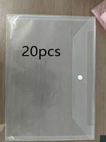 A4尺寸透明彩色PP塑膠文件夾，防水大容量，適用於辦公文件儲存與學生文具收納，開學季首選，返校必備，學校用品 - 彩色 - 查看 9